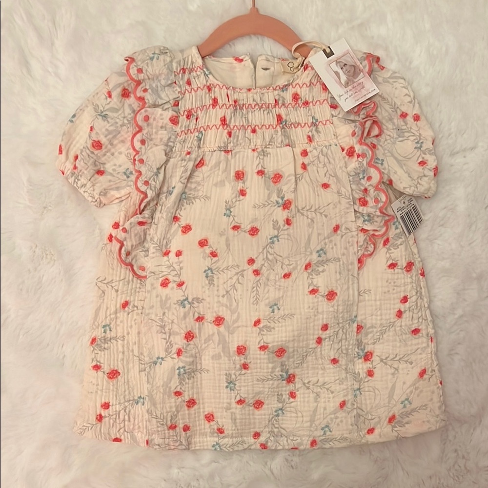 Jessica Simpson Red and Cream Casual Dress